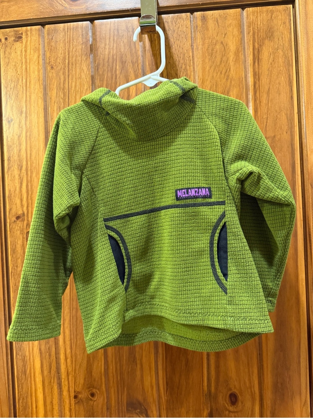Kids Melanzana Green Hooded Fleece Pullover XXS